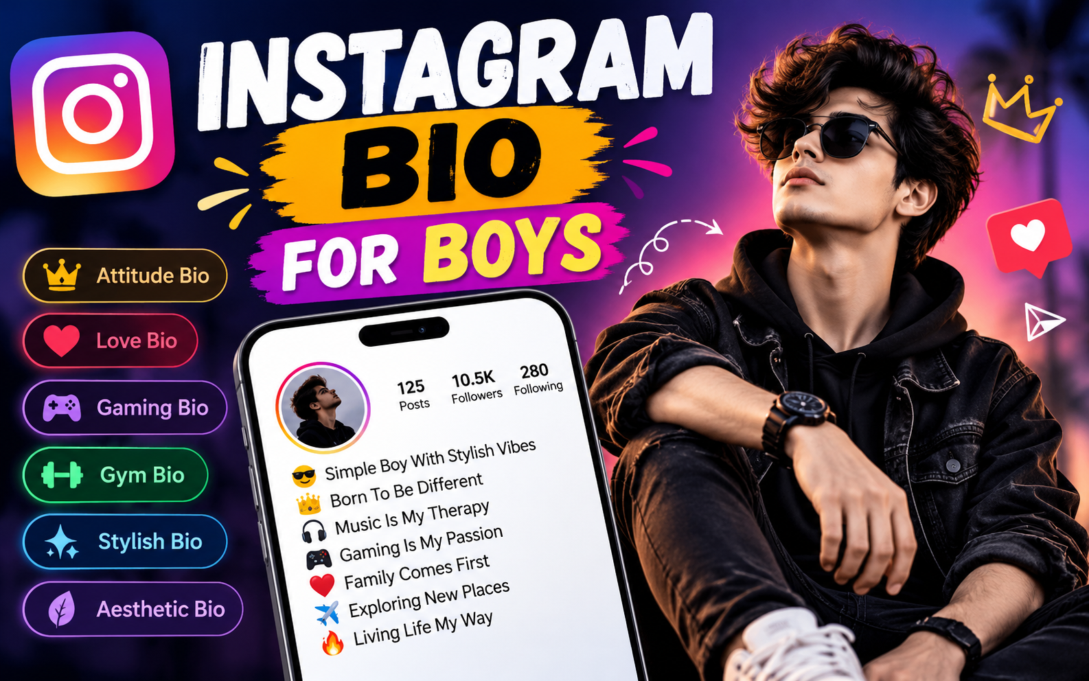 Instagram Par Bio Me Kya Likhe for Boy